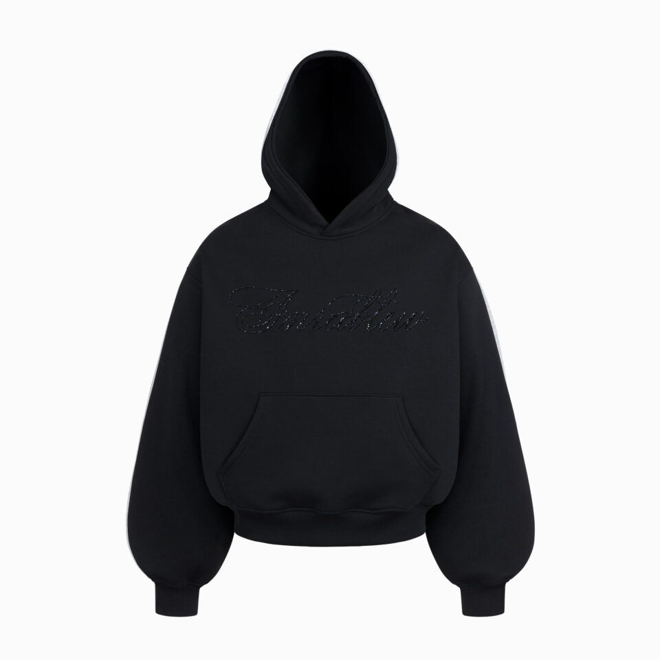 SCRIPT BOXY HOODIE (BLACK)
