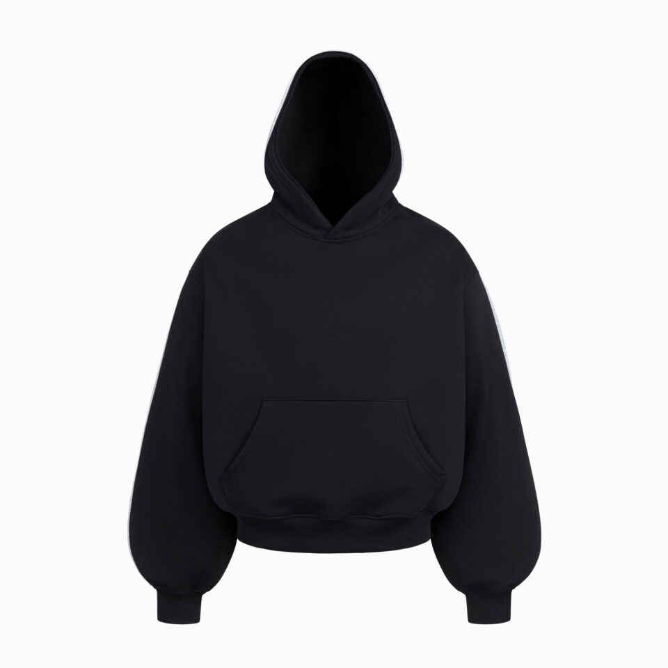BLANK BOXY HOODIE (BLACK)